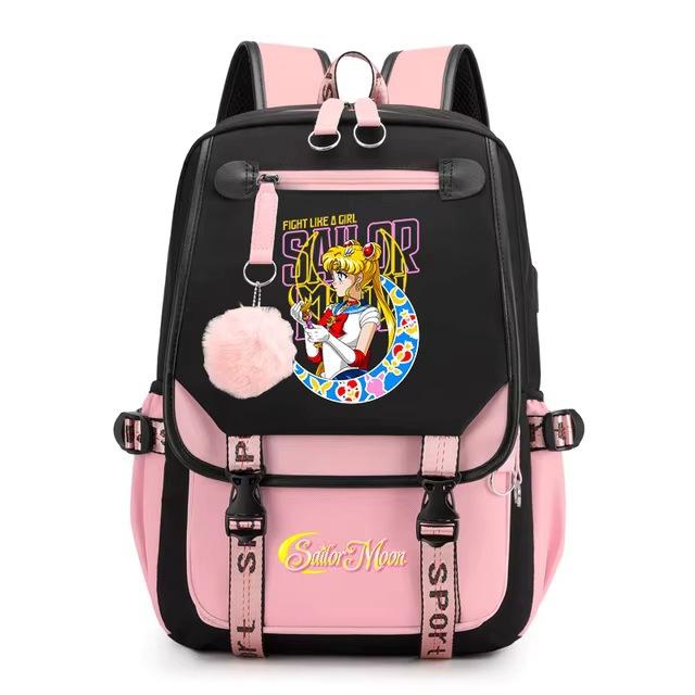 Sailor Moon Cartoon Casual Backpack Youth Girl Student School Bag Gift Cartoon Cute Backpack