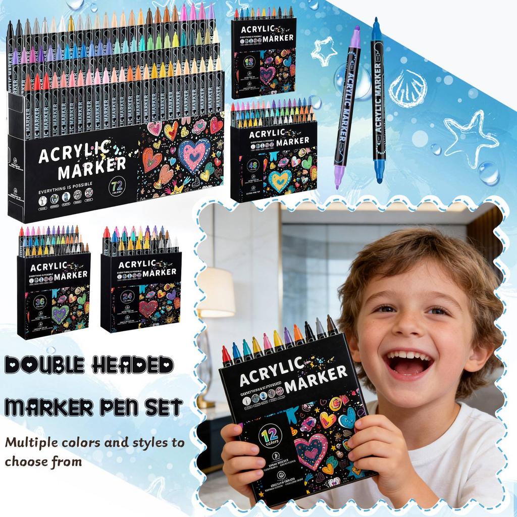 Double-headed Drawing Pen Set DIY Doodling Pen With Stackable Colors Dudu Pen Tip Pen 12ml