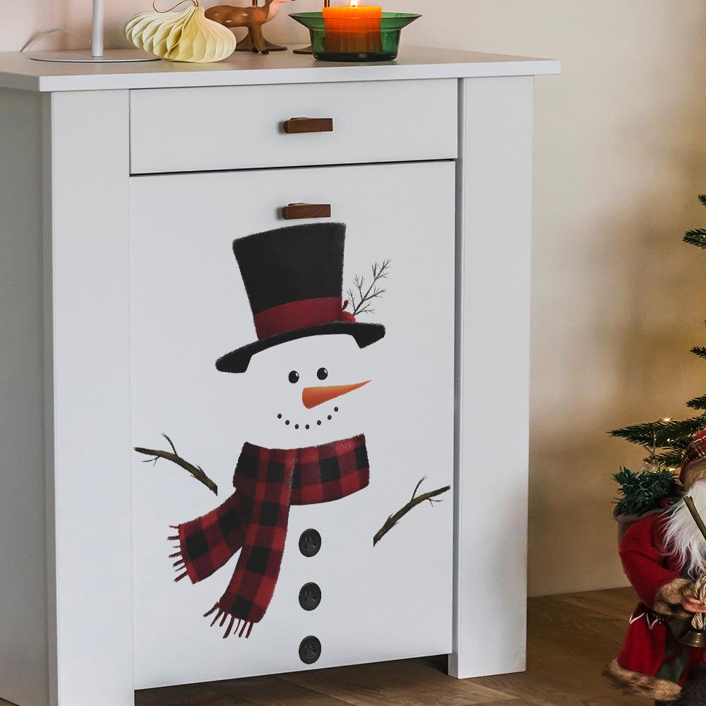 Kreskówkowy Prosty Świąteczny Bałwanek Upiększanie i Dekoracja Naklejki Ścienne do Sypialni i Gabinetu