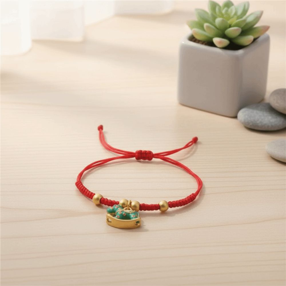 Fortune Horse Year Bracelet New Year Red Rope Weave Bracelet Lunar Year Celebration