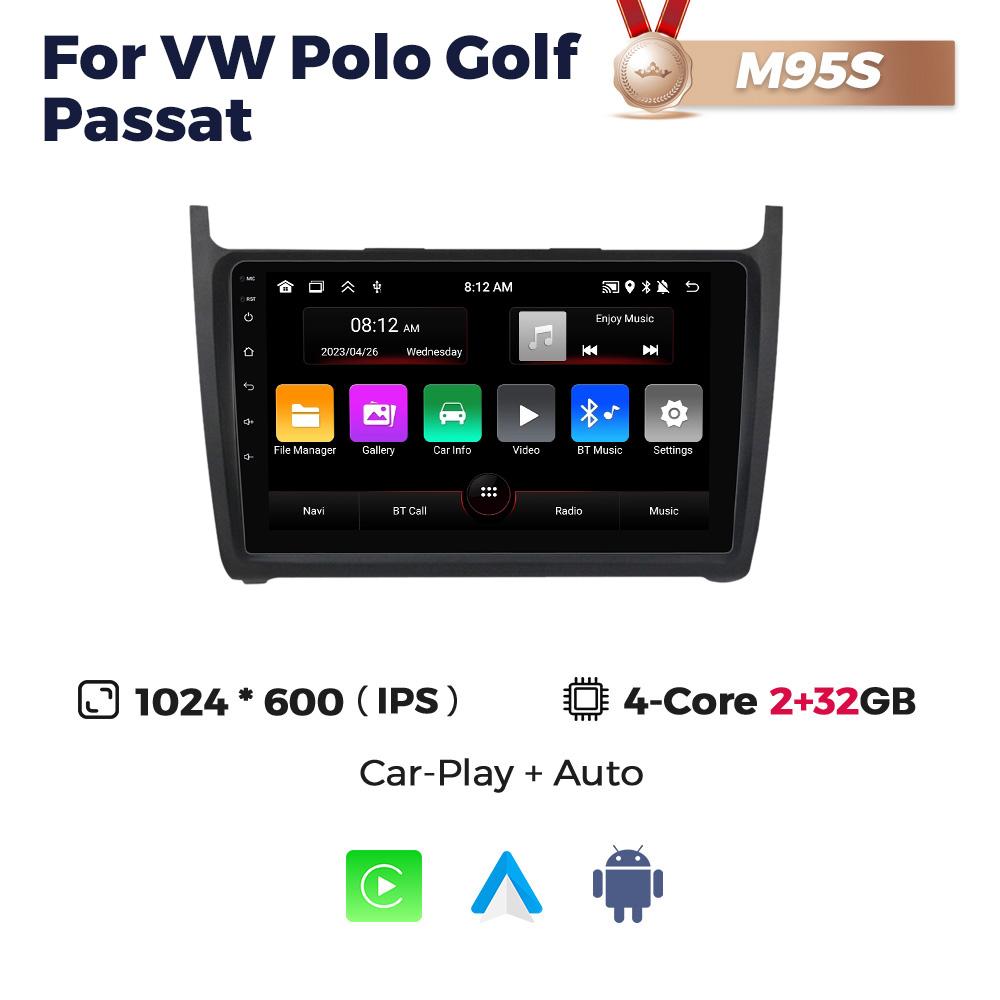 Navifly Wireless CarPlay Android Auto Radio For VW Volkswagen POLO 5 sedan 2008-2020 5G WIFI Car Multimedia 2DIN Stereo Receiver