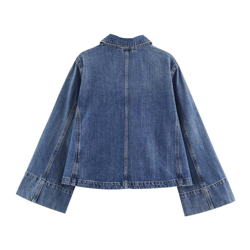 Autumn new street fashion versatile short denim jacket 7147230