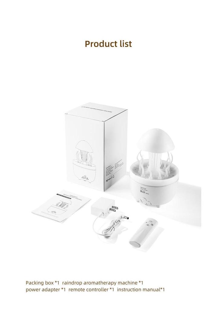 Remote-Controlled Rotating Jellyfish Light Humidifier & Essential Oil Diffuser with Seven-Color LED