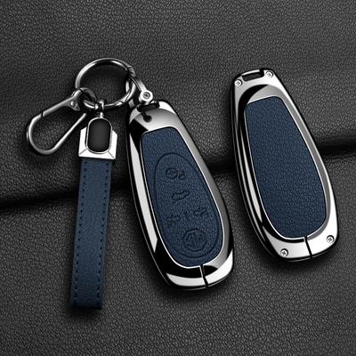 Car Remote Key Case Cover for Morris Garages MG Cyberster Zinc Alloy Leather Fob Protection Shell Auto Keychain Accessories