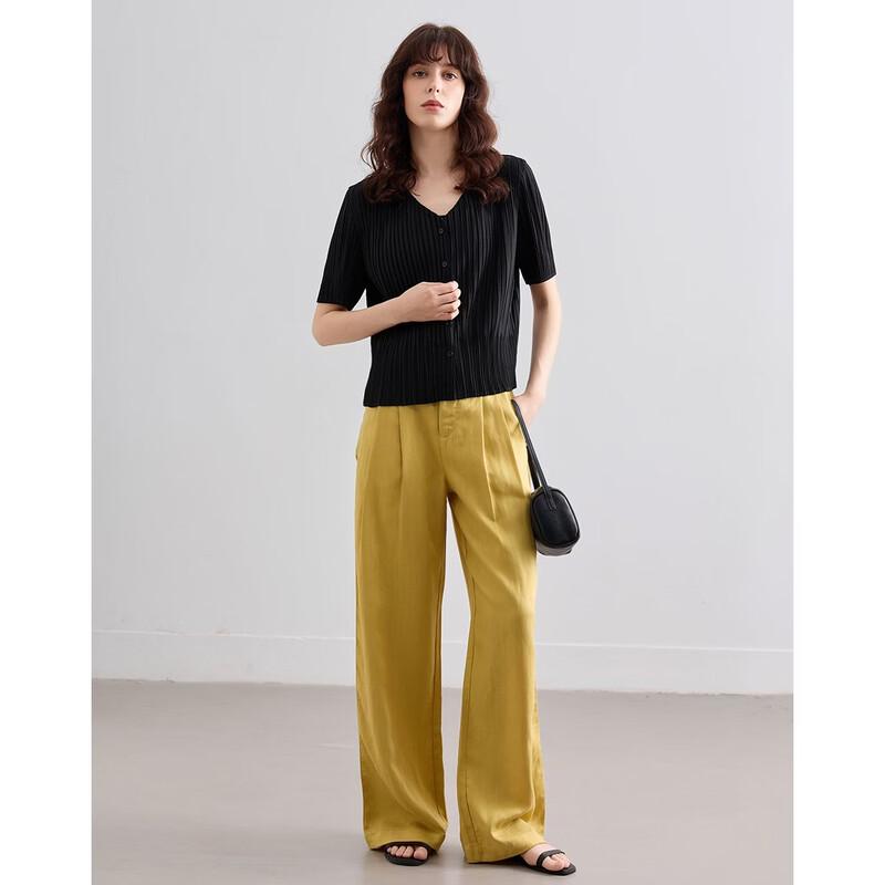Demana Women's Linen-Lyocell Blend Wide-Leg Pants