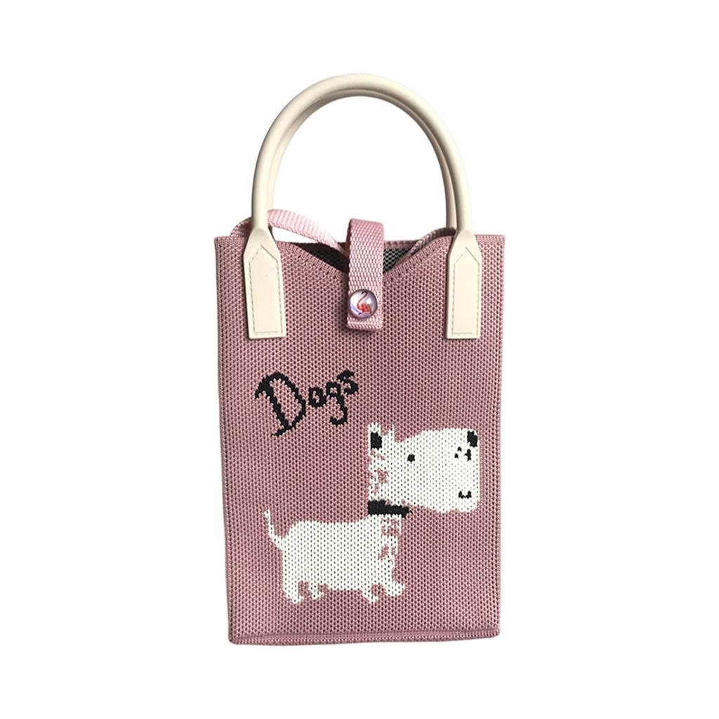 Coin Purse Cartoon Cute Cell Phone Knitted Casual Handbag