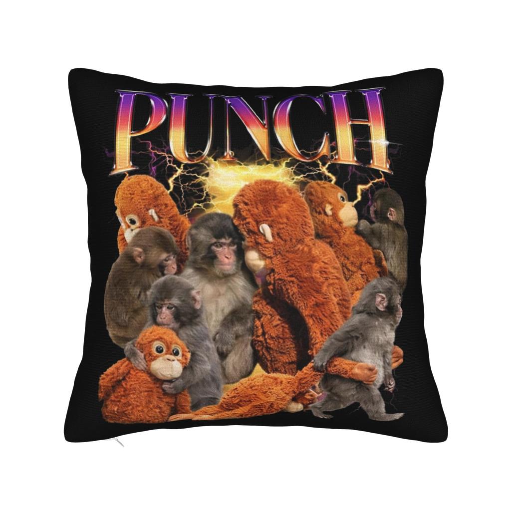 Baby Monkey Punch Pillowcase Soft Fabric Cushion Cover Decorations Pillow Case Cover Home Square 18''
