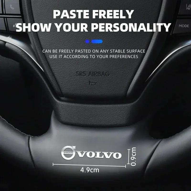 2/5/10pcs Car Styling Metal Stickers Interior Decoration Decals For Volvo C30 V40 V50 V60 V90 S40 S60 S80 S90 XC40 XC60 XC90 T5