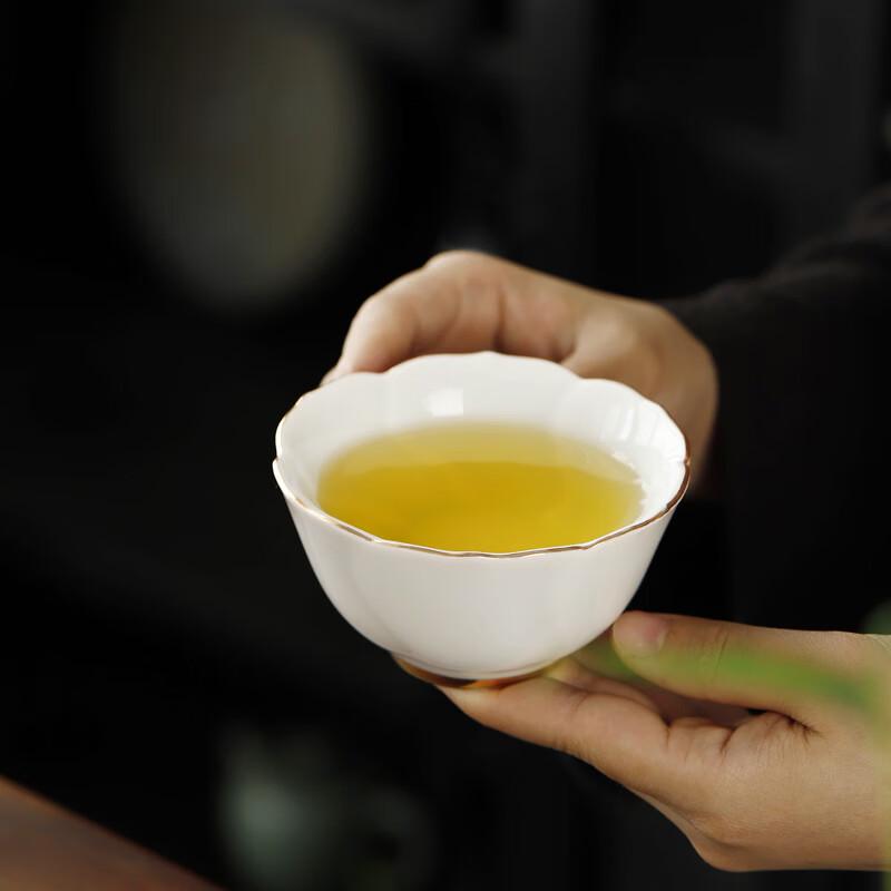 Ba Fang Li Lotus Celadon Master Teacup Pair Set