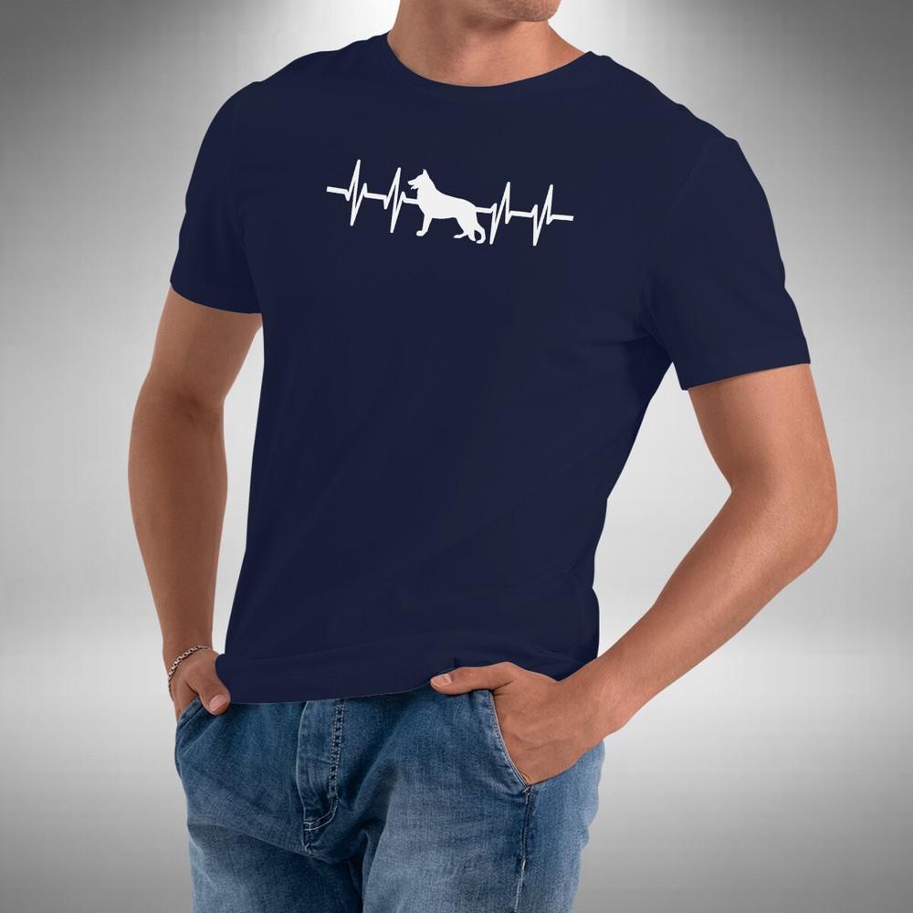 

German Shepherd HeartbeatT-Shirt Funny Dog Puppy Owner Animal Lover Small to 5XL 4XL