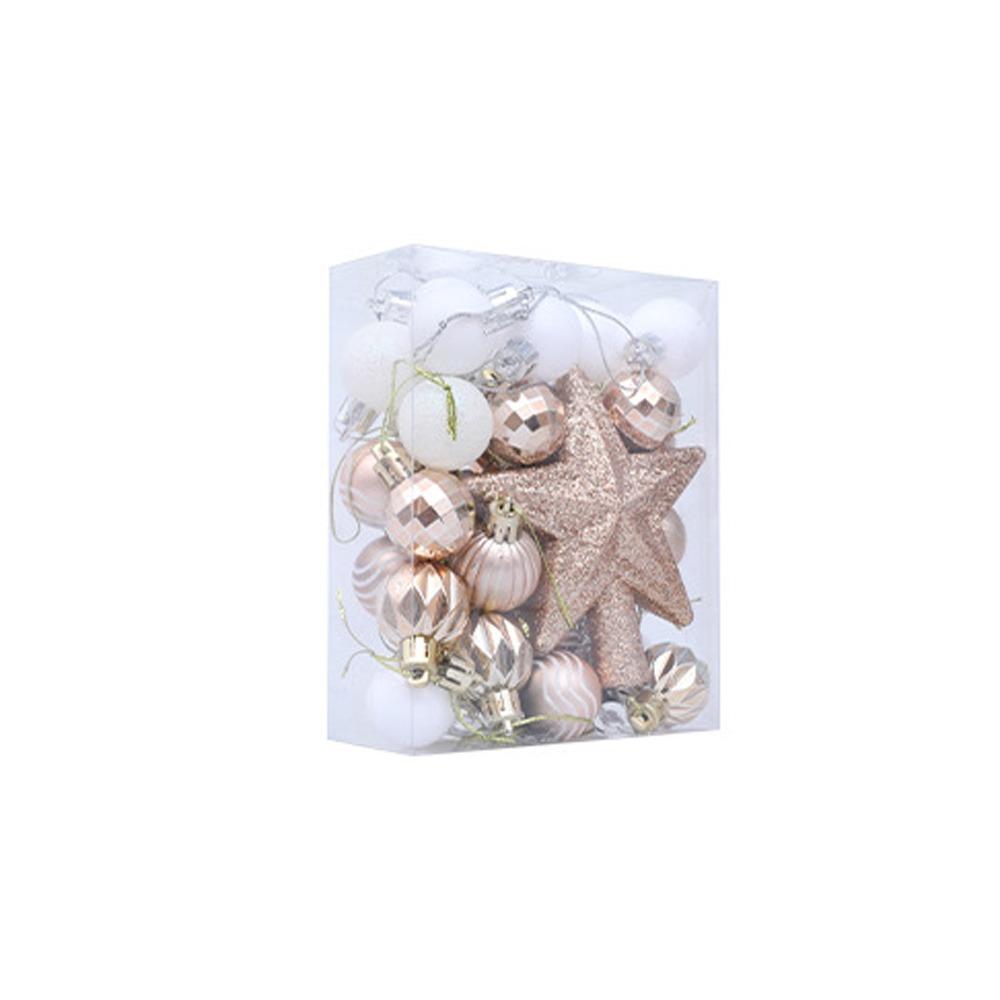36pcs Glitter Christmas Baubles Plastic Christmas Tree Topper Xmas Tree Hanging Ball  Holiday Party