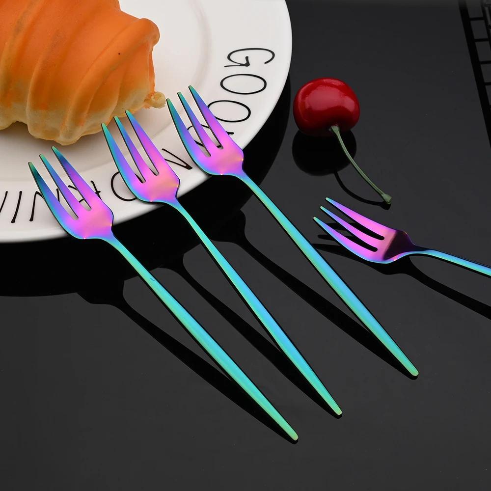 20Pcs/Set Rose Gold Cutlery Set Stainless Steel Tableware Knife Cake Fork Spoon Dinnerware Set Kitchen Flatware Silverware