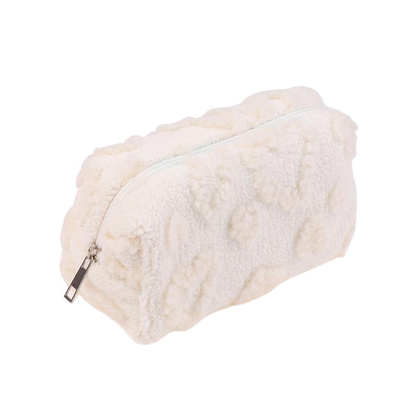 Plush Makeup Bags Soft Travel Cosmetic Storage Bag Portable Love Print Organizer Pencil Case Cute Clutch Pouch