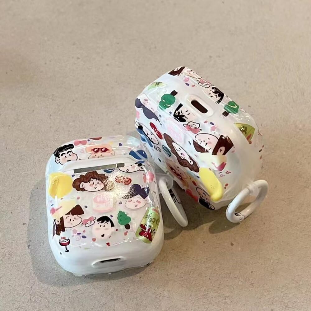Crayon Case for AirPods 1 and AirPods 1st and 2nd Generation AirPods Cute Keychain Full Protection for AirPods Shin-chan 2, Cover, Included,