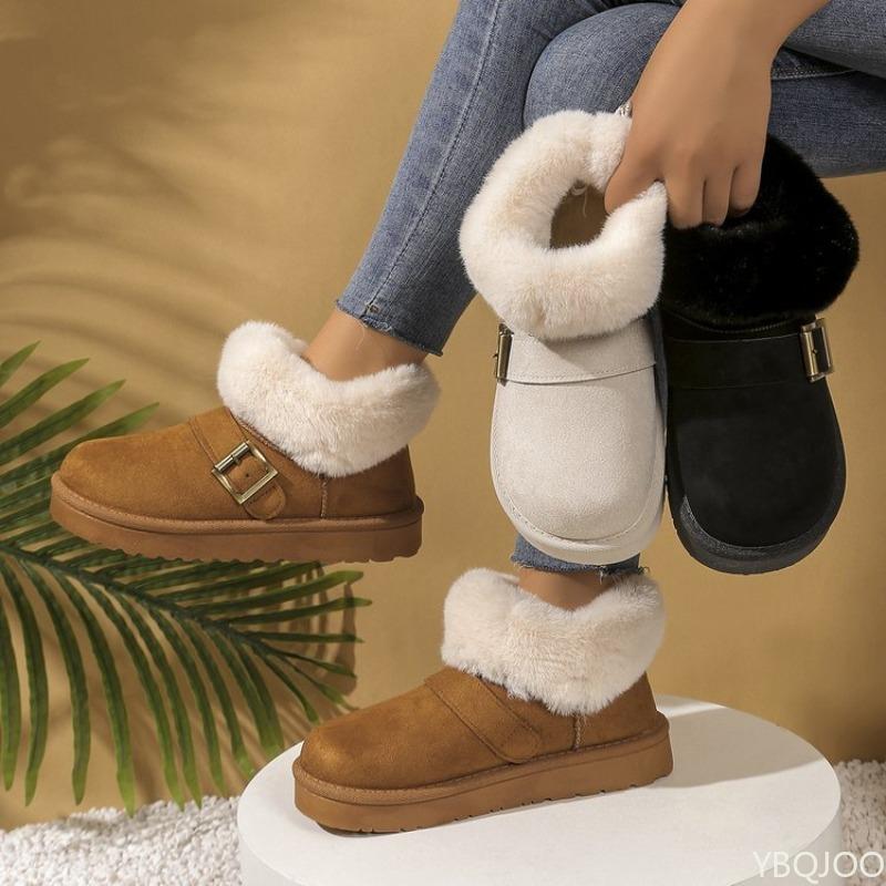 Women autumn winter new lace up soft soled casual warm cotton shoes Fashionable versatile thick soled women snow boots