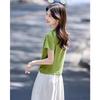 Women's Irregular Twisted Knot Short Sleeve T-shirt