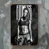 Retro Tin Sign Gym Fitness Girl Decor