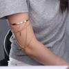 Fashion Alloy Armlet Arm Cuff Bracelets Gold Opening Bangle Upper Arm Bracelet Jewelry Tassel Adjustable Armband Arm Accessories
