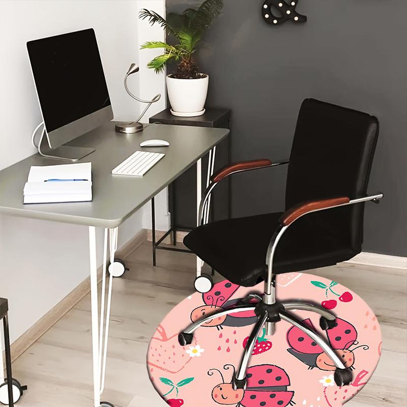 

1pc Ladybug Garden Illustration Round carpet, Perfect for Decorating Chairs, Living Rooms, Or Bedrooms, for Living Room.110 80cm by 80cm