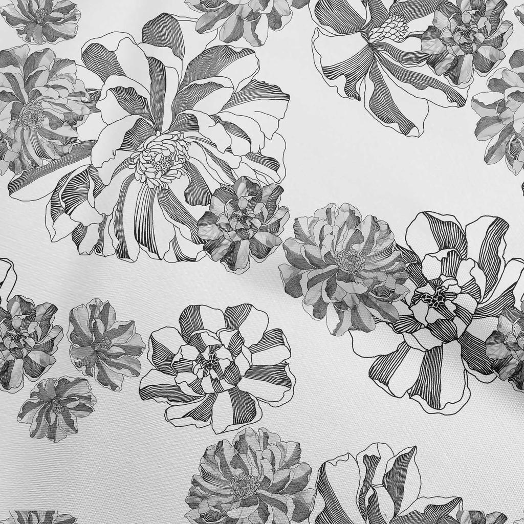 oneOone Cotton Flex Dark Blue Fabric Floral With Lines Diy Clothing Quilting Fabric Print Fabric By Yard 40 Inch