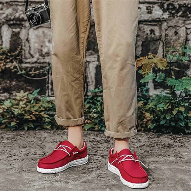 Mode Übergröße 40-48 Herren Freizeitschuhe Flach Outdoor Herren Sneaker Leichtgewichtige Bootsschuhe Fahrmokassins Atmungsaktive Herren Canvas Schuhe