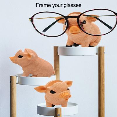 Brillenhalter in Schweineform, Brillenständer aus Kunstharz, süßer Sonnenbrillenhalter in Tierform für Nachttisch, Home-Office, Schreibtisch-Dekoration