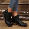 Fashion Women's Fashion Block Heel Booties Fall New Round Toe Side Zipper Soft Slip Single Boots