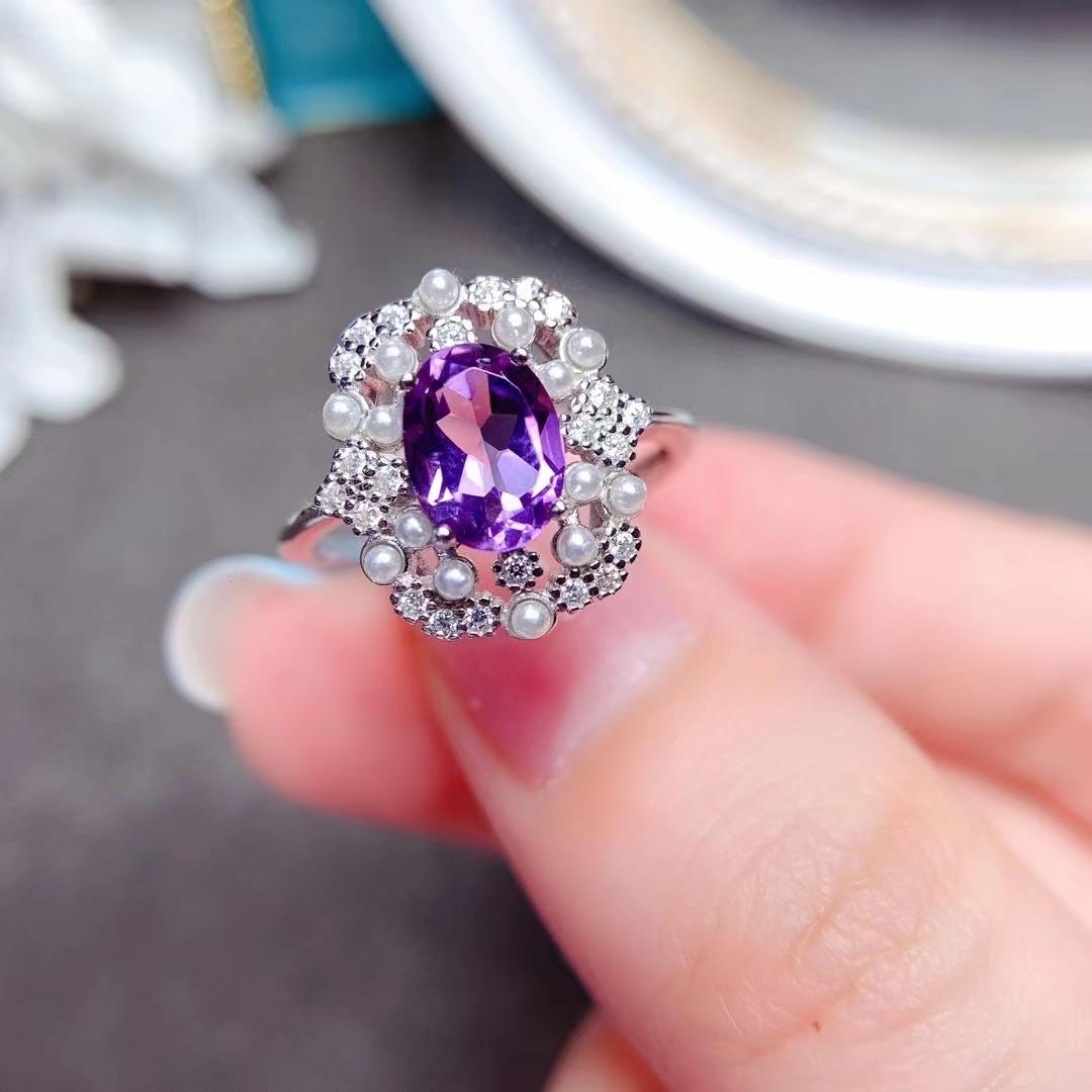 

FS Высококачественный Ross Quartz S925 стерлингового серебра кулон ожерелье кольцо комплект изящные модные шармы свадебные украшения для женщин FS resizable