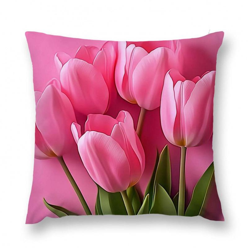 New Flower And Bird Pillow Cover Fresh Home Living Room Sofa Bed And Breakfast Bay Window Cushion Cover Premium