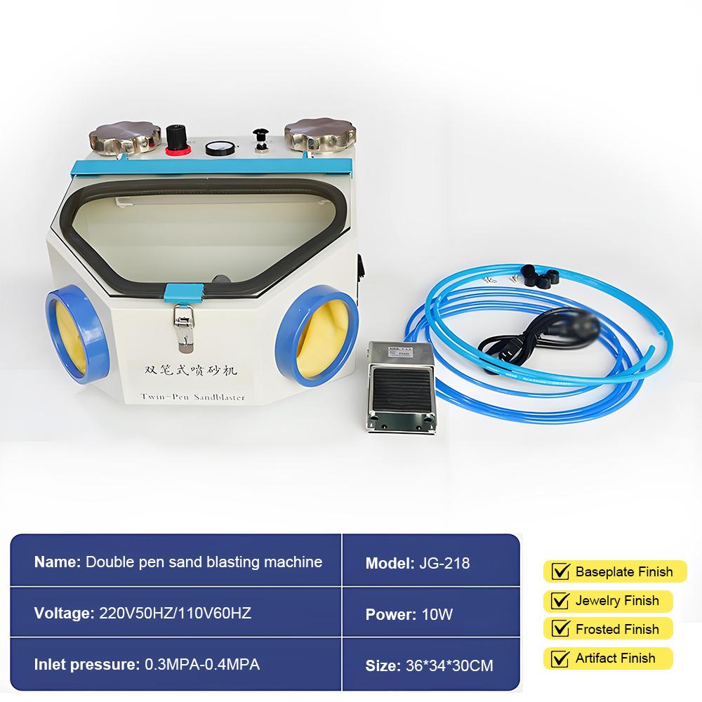 Dental Double Pen Sanding Blaster Metal Jewelry Processing Polishing Sandblasting Machine Dual Spray Gun Sandblasting Machine