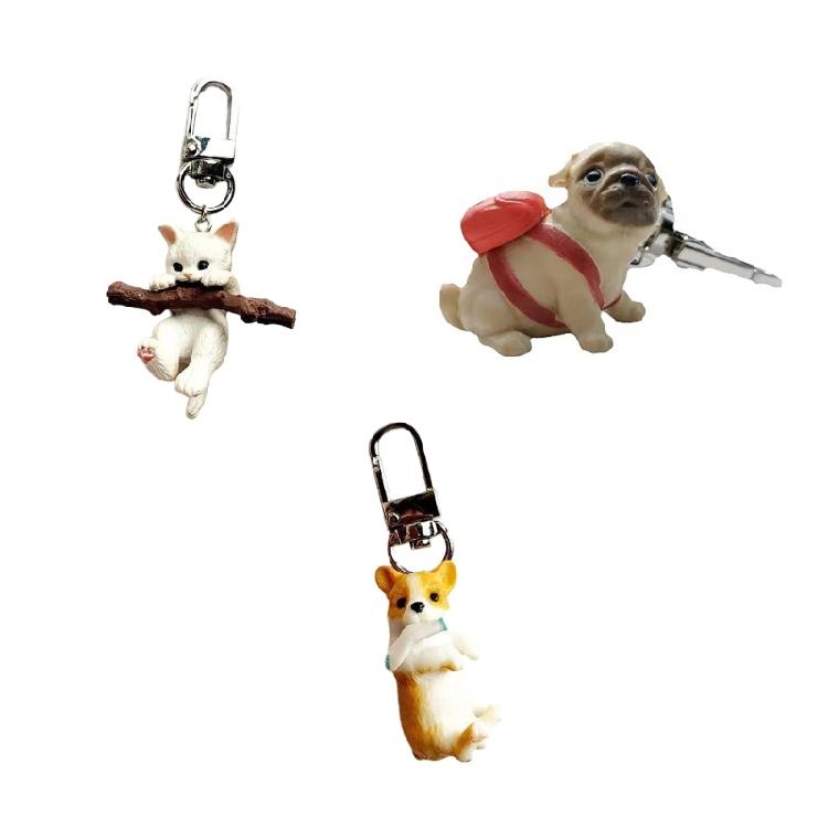 Cartoon Cat Dog Keychain Pendant Hangings Decoration Bag Backpack Bag Charm