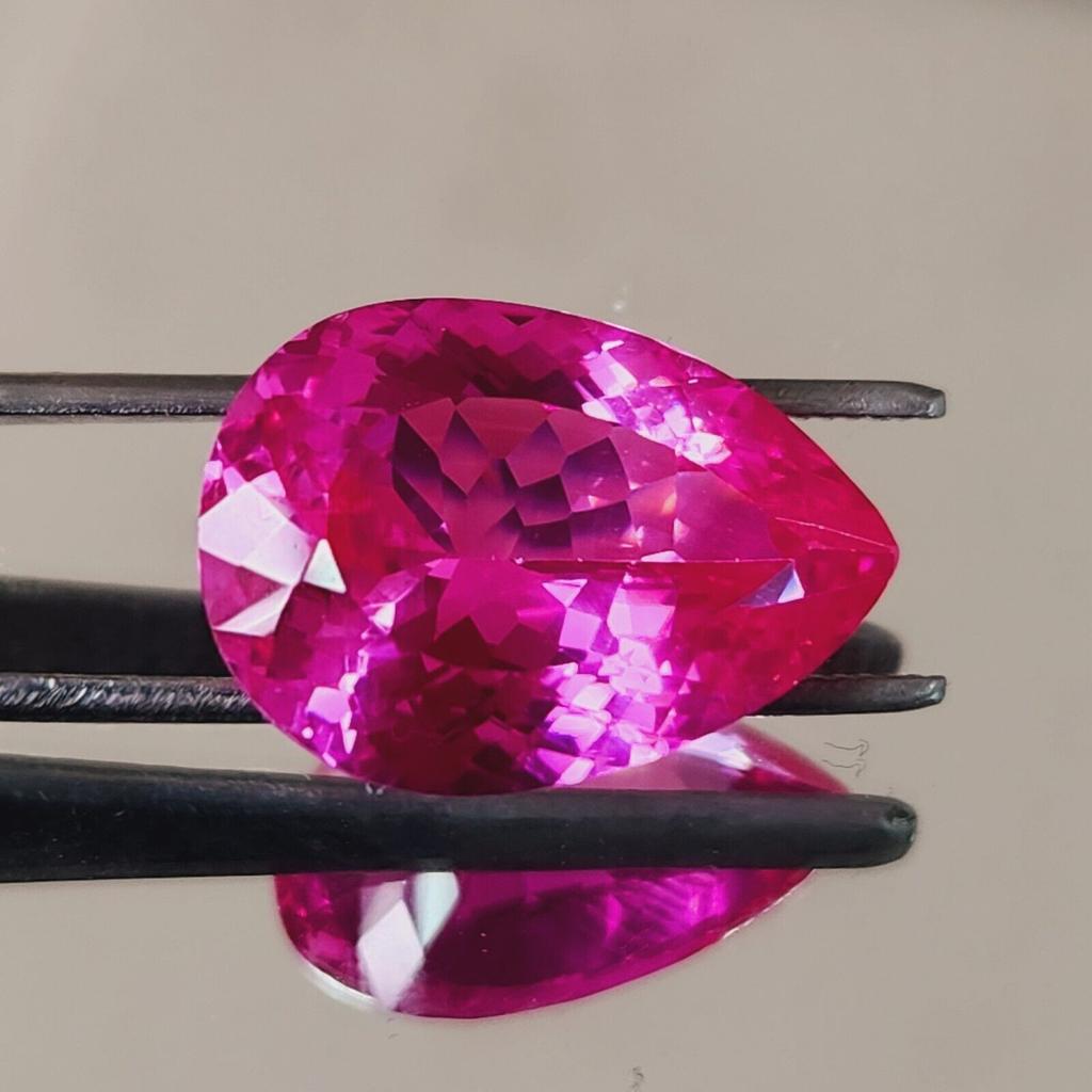 22.00 Cts Flawless Certified Pink Sapphire Pear Cut Loose Gemstone p481