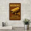 24-Hour Surveillance Sign - Vintage Iron Security Notice for Home & Business Decor
