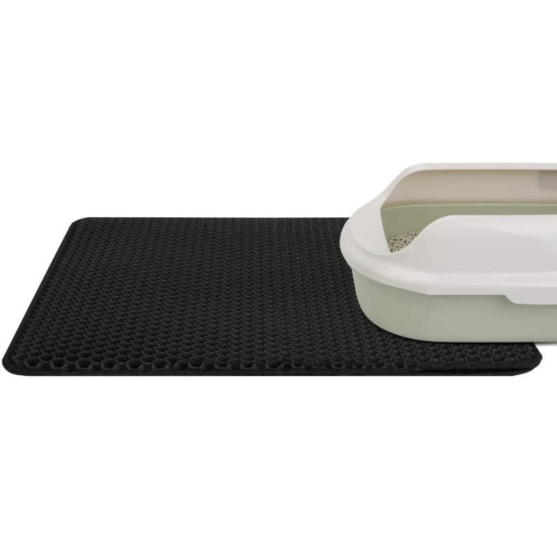 EVA Double-Layer Anti-Splash Honeycomb Cat Litter Mat with Washable Magic Tape for Pet Households