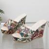 Ladies Shoes 2026 Peep Toe Women's Slippers Fashion Print Wedges High Heels Shoes Casual Slippers Women Summer Platform Sandals