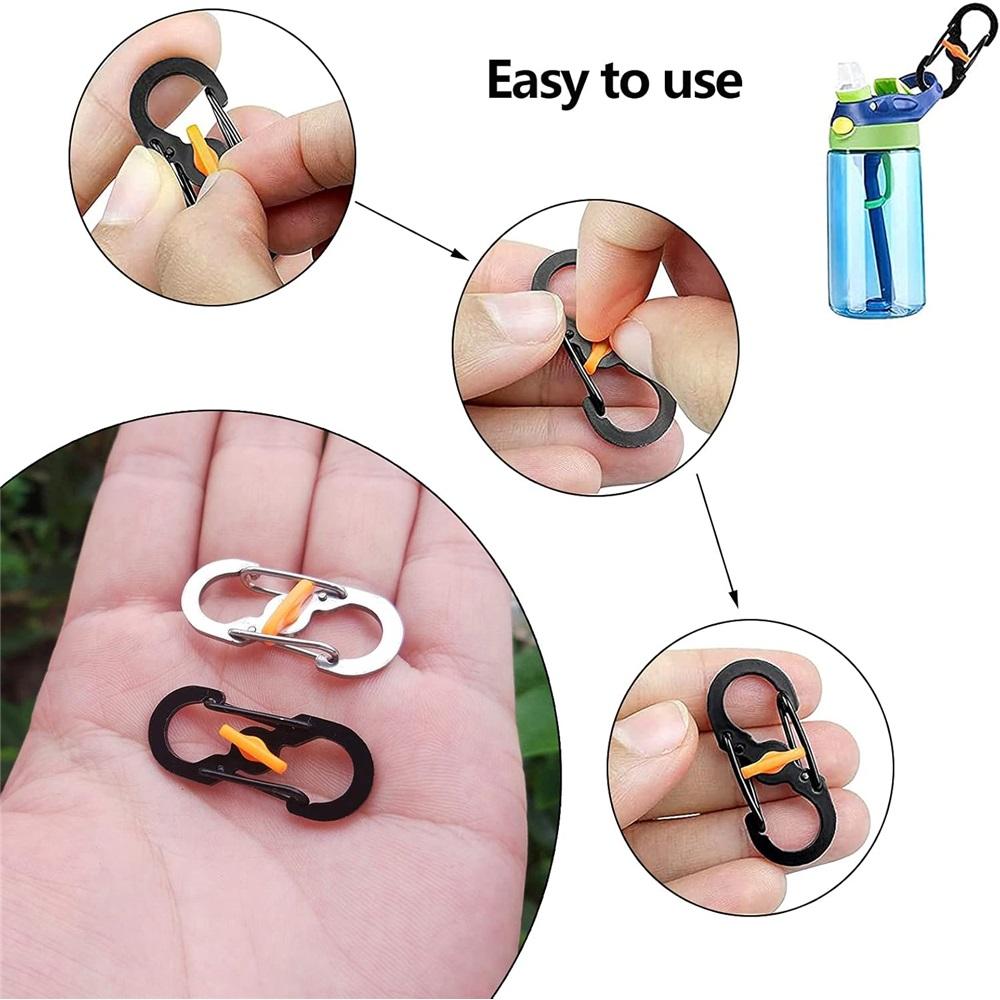 10-Piece Outdoor Camping Hook Set Mini S-Shaped Hooks Backpack S-Hooks Anti-Theft & Anti-Slip Suitable For Keys, Charms, Backpacks & Outdoor Gear