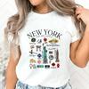 New York Tshirt New York City Landmarks T-Shirt City Graphic T Shirts Unisex Casual Short Sleeves Tops Y2k Top