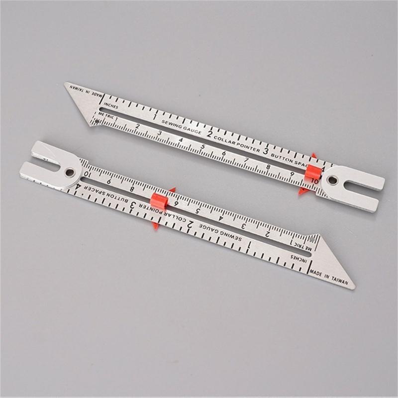 Metal Sliding Gauges Sewing Ruler Measuring Tool Measuring Sewing Gauges Fabric Quilting Ruler for Crafting