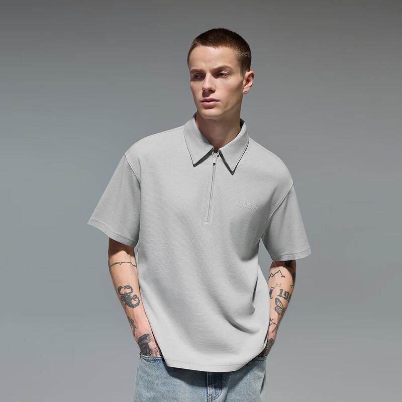 CHINISM Men s Summer Zipper Polo T-Shirt XL