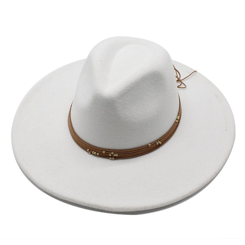 Cappello Jazz in Lana Stile Britannico per Uomo e Donna Cappello a Tesa Larga Cappello Classico in Lana Tesa 9,5 Cm