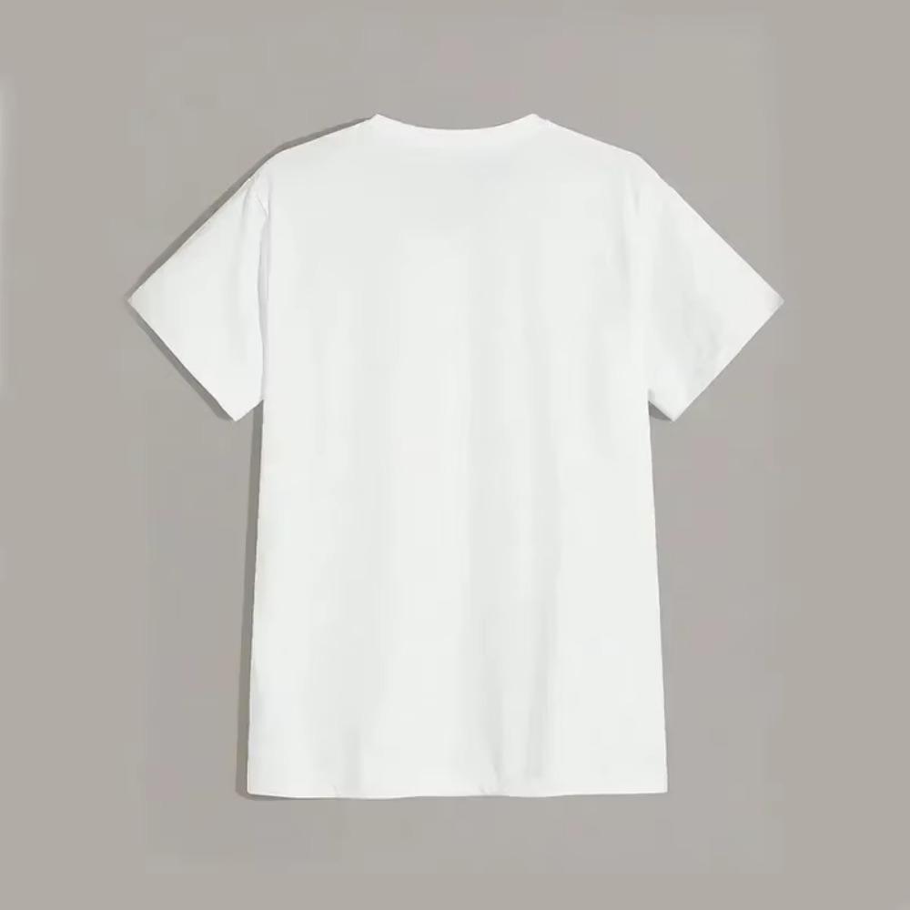 Peace Was Never An Option Letter Printed Men  T-shirt Creative Duck Print Men's Tshirt Fashion Casual Loose Couple T-shirt