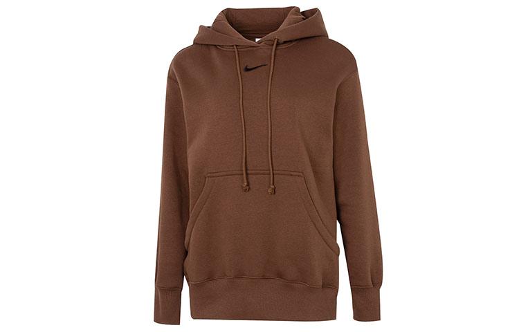 Nike Sweatshirts Women s Brown Hooded Moderate Regular DQ5861-259 S