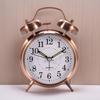 4 Inch Metal Twin Bell Alarm Clocks Loud Volume Alarm for Students Wake Up Clock with On Off Timer Home Bedroom Desktop Clock