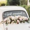 Just Married Car Vinyl Decal for Window Wedding Car Decal Wedding Vehicle Sticker Car Decal Heart Bird Sticker for Newly Weds 28x5.2 in