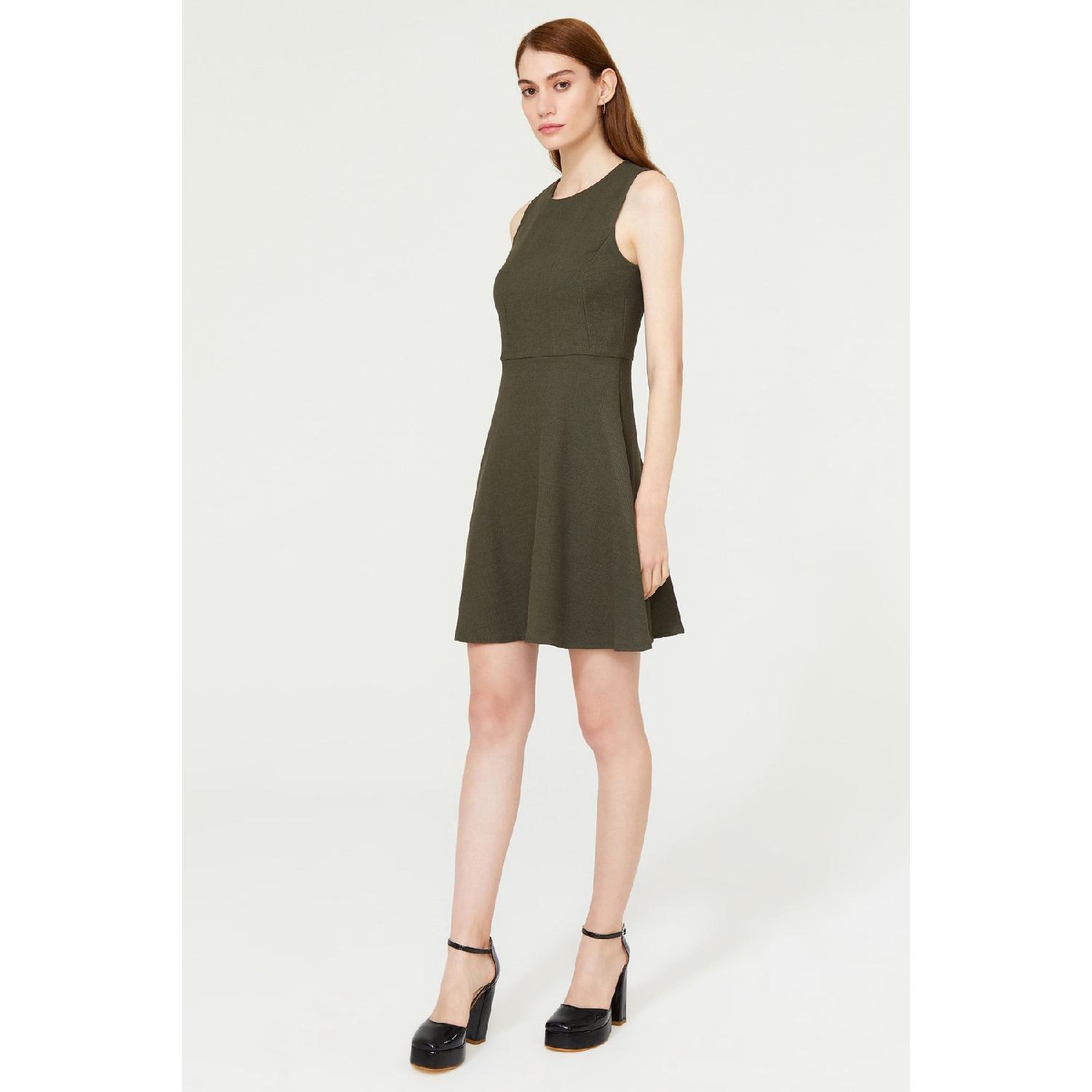 

Flounce Sleeveless Dress XS зелений