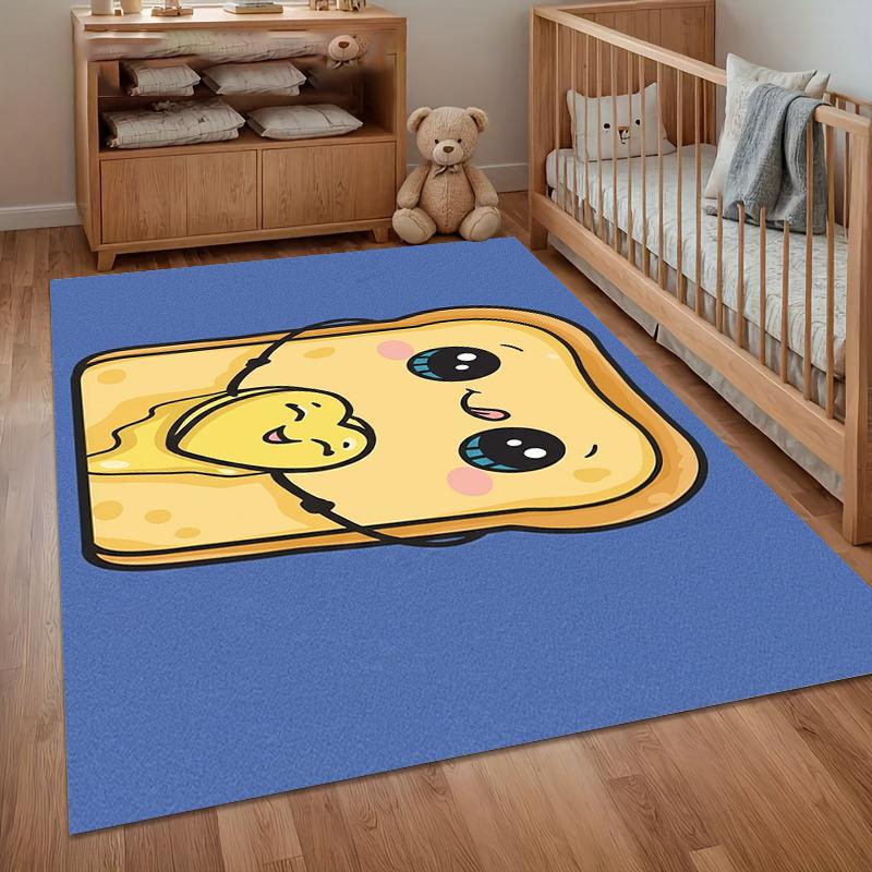 Durable Entry Door Mat Cute Toast & Butter Hug Area Rug Non-Slip Carpets for Living Room Soft Bedroom Floor Mat Home Rugs Gift