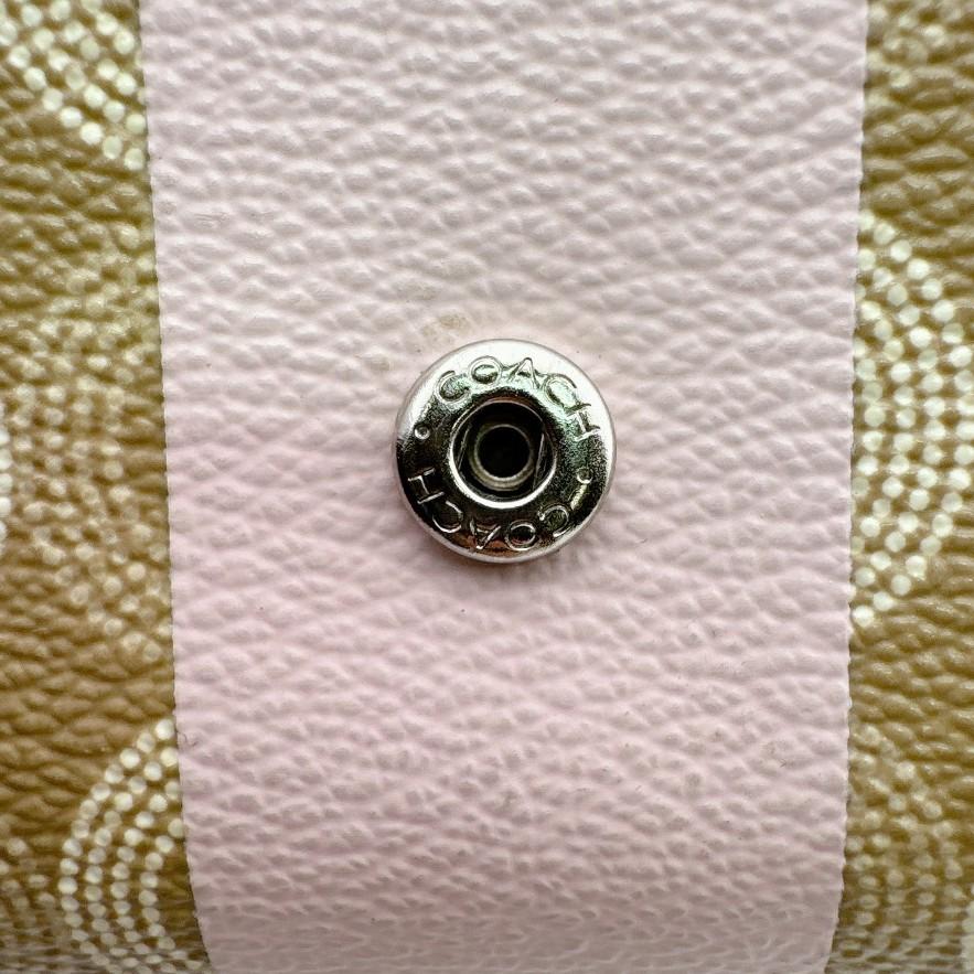 COACH compact Op art PVC Bifold Wallet beige PVC Used