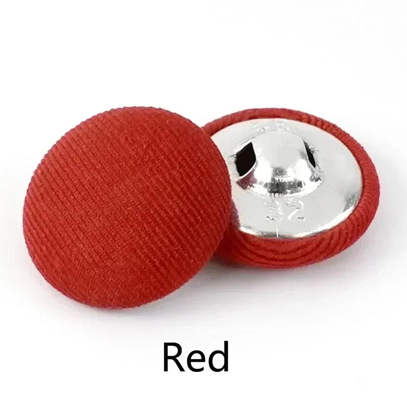 20Pcs Meetee 11-30mm Round Cloth Covered Button Decorative Shank Buttons for Suit Coat Dress Clothes Sewing Buckle Accessories