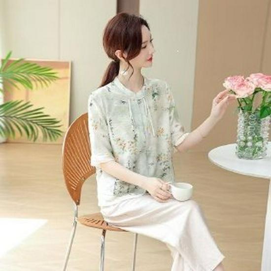 Stylish Summer Two-Piece Set: Casual T-Shirt & Wide Leg Pants for Middle-Aged Women 4XL