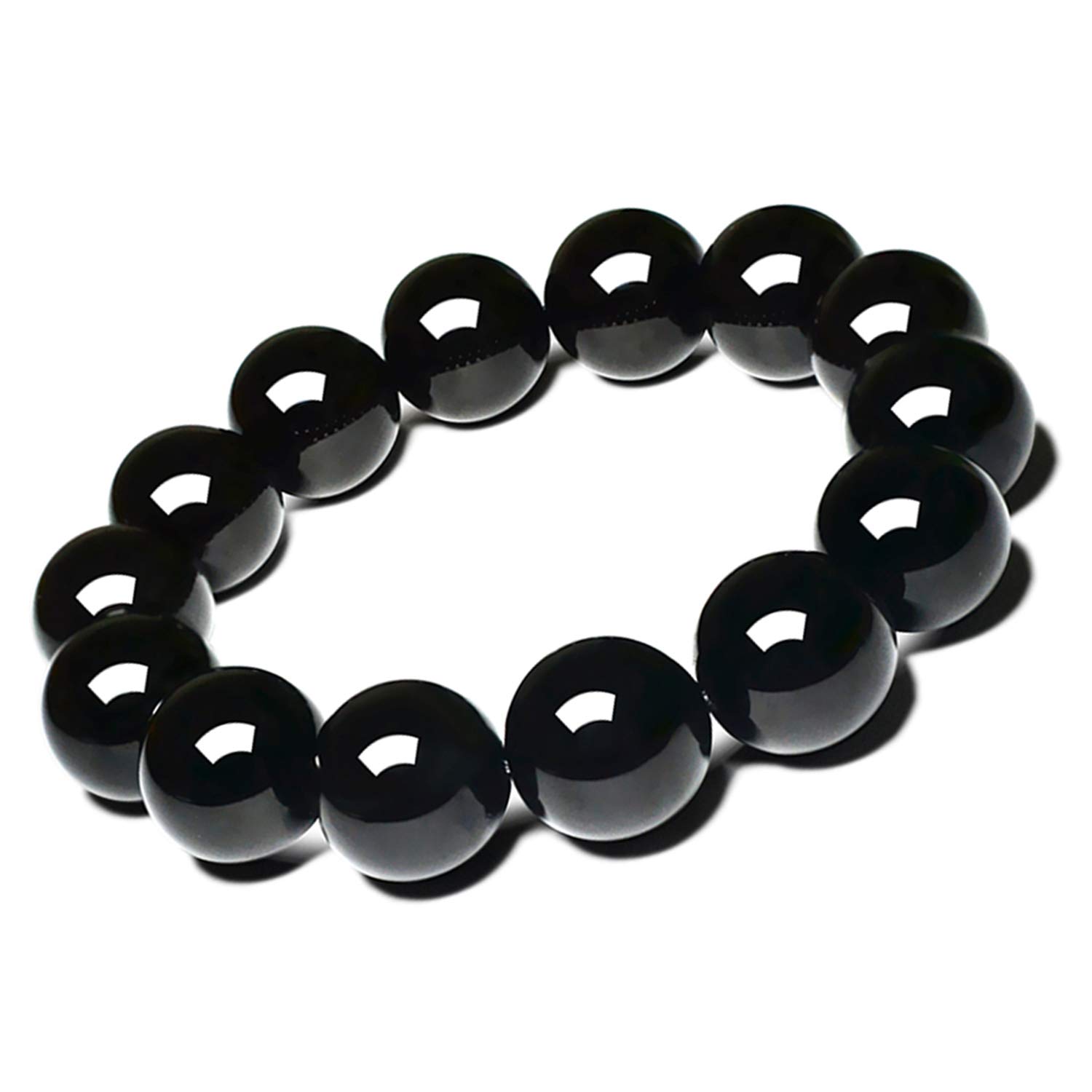 

[OSHARE JP] Natural Black Agate and Onyx Prayer Beads, Protection from Evil and Misfortune, High-Quality Purifying Stones, Power Stone Bracelet (8mm)